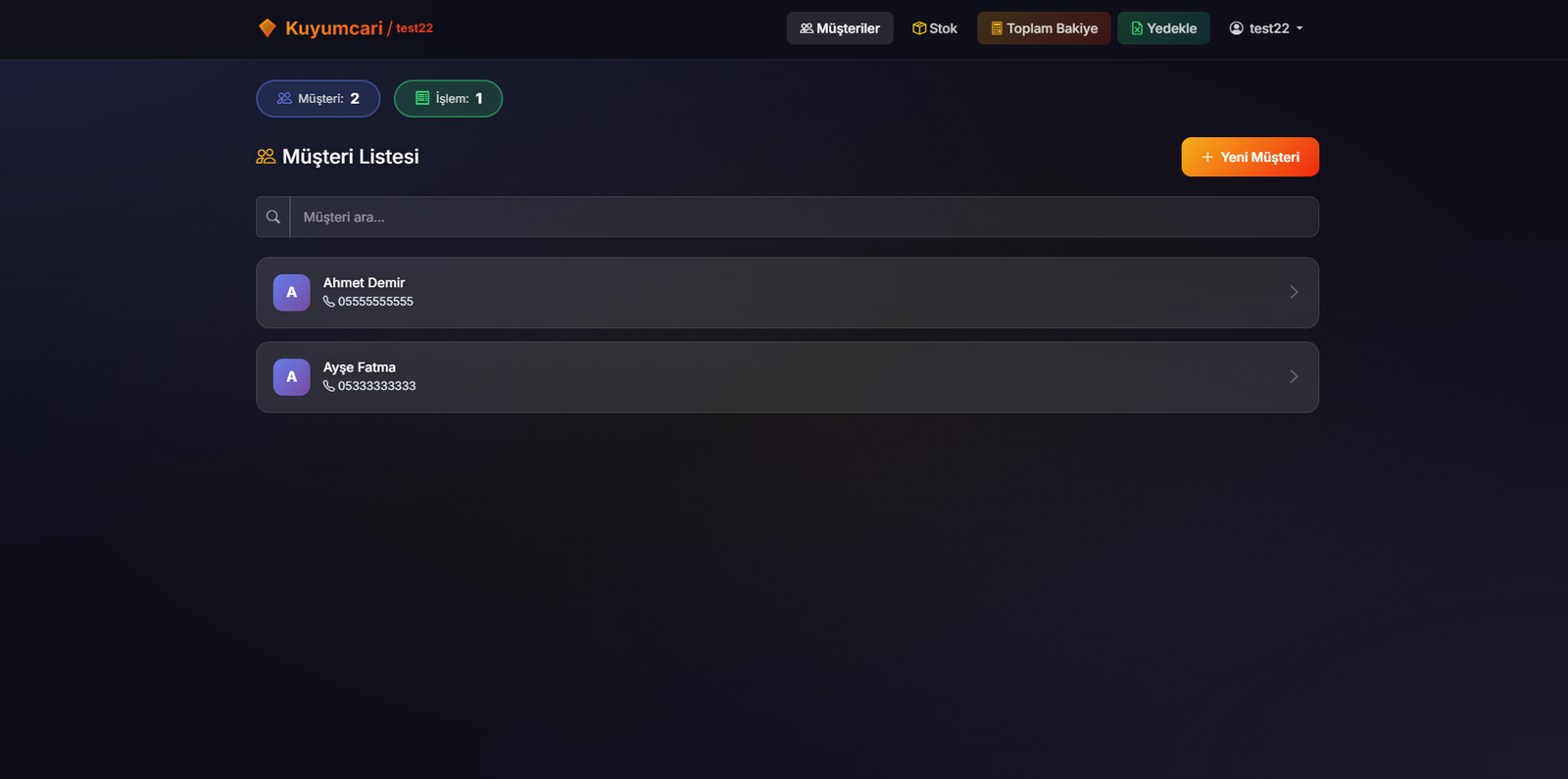 Müşteri Listesi
